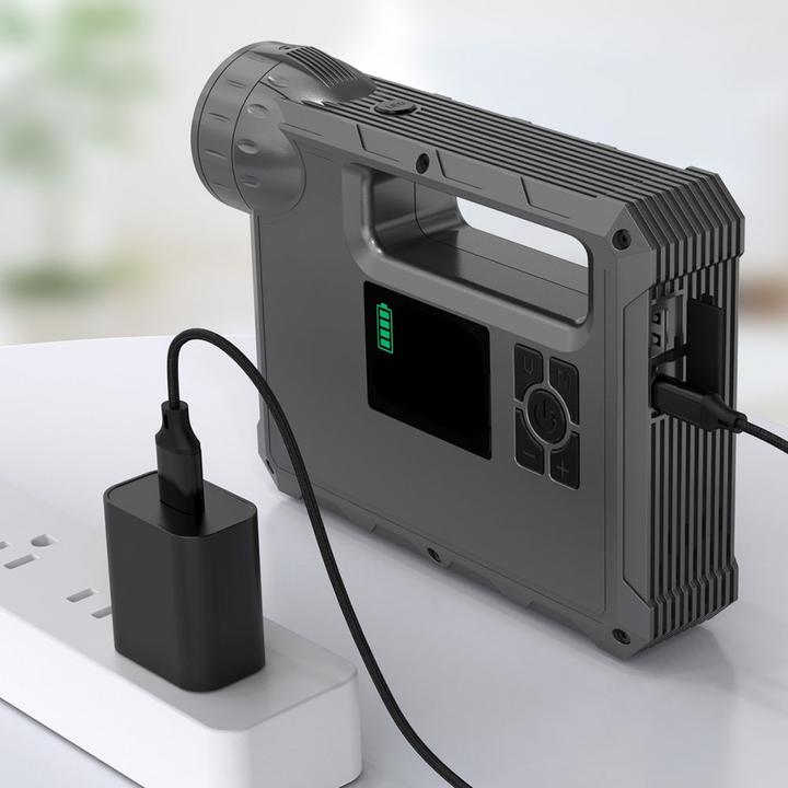 Actual product image Choetech jump starter with compressor, powerbank 8000mAh, LED flashlight black (TC0017) (600 A, 8000 mAh)