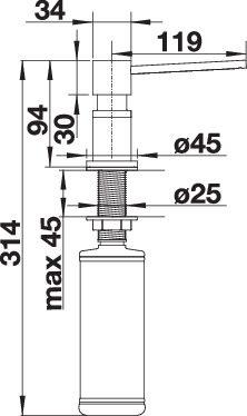 Actual product image Blanco Lato dishwashing liquid dispenser