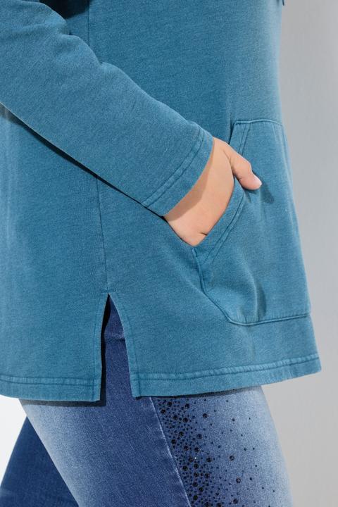 Produktbild Ulla Popken Hoodie, Vintage-Look, verzierte Kordel, Langarm (50, 52)