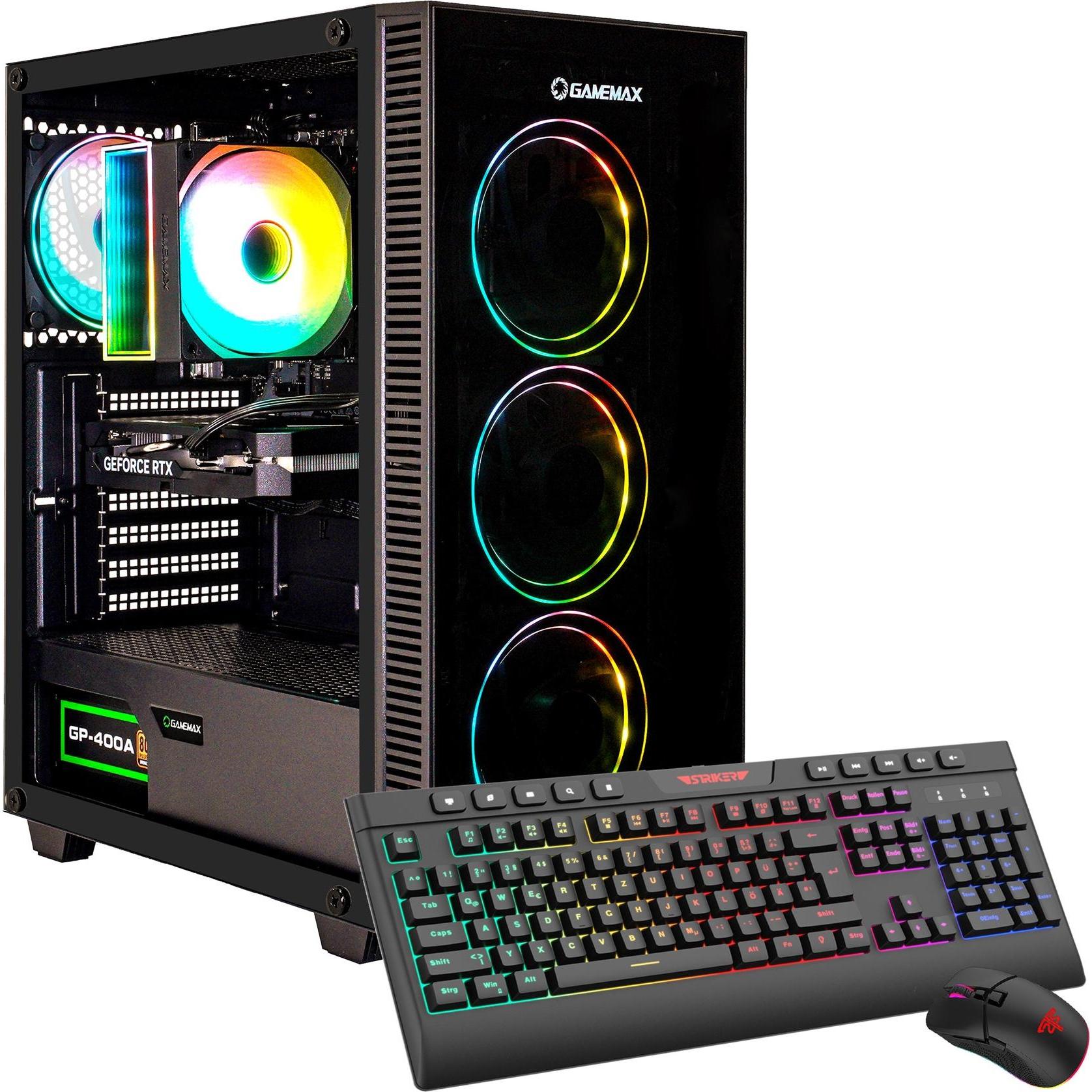 GameMax Draco XD 7968 Ryzen 5 5500 16GB 480GB SSD RTX 5050 (480 GB, 16 GB, GeForce RTX 5050), PC, Nero