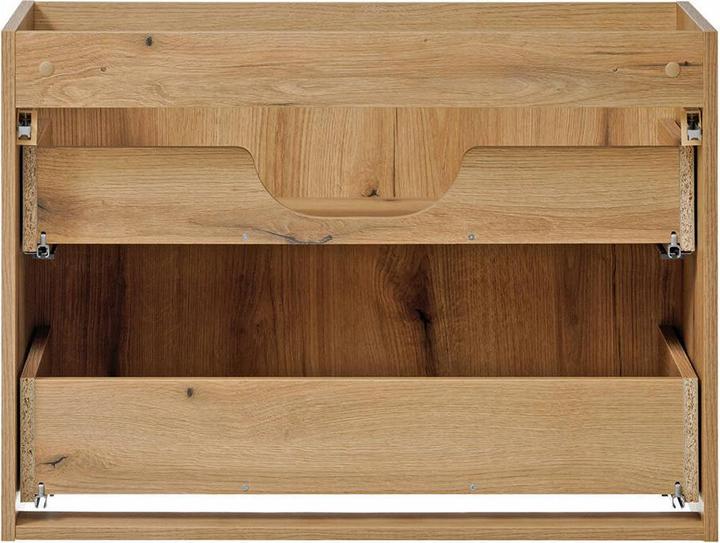 Produktbild En.Casa Waschbeckenunterschrank Newport 80x60x40cm Eichenoptik/Schwarz (80 x 39 x 57 cm)