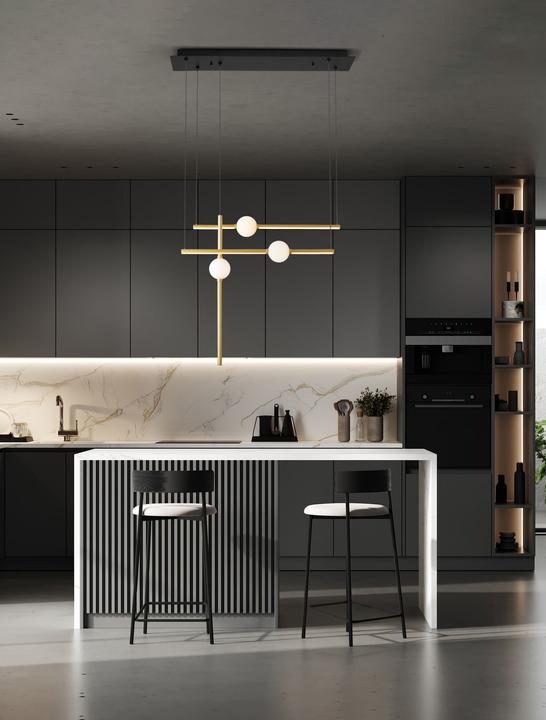 Produktbild Nova Luce ACROBAT LED Pendelleuchte Schwarz 26W Warmweiss 89x26x120cm dimmbar 9695257