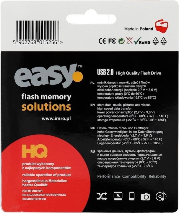 Image du produit IMRO Clé USB EASY / 8 Go (8 Go, USB 2.0, noir) (8 Go, USB-A, USB 2.0)