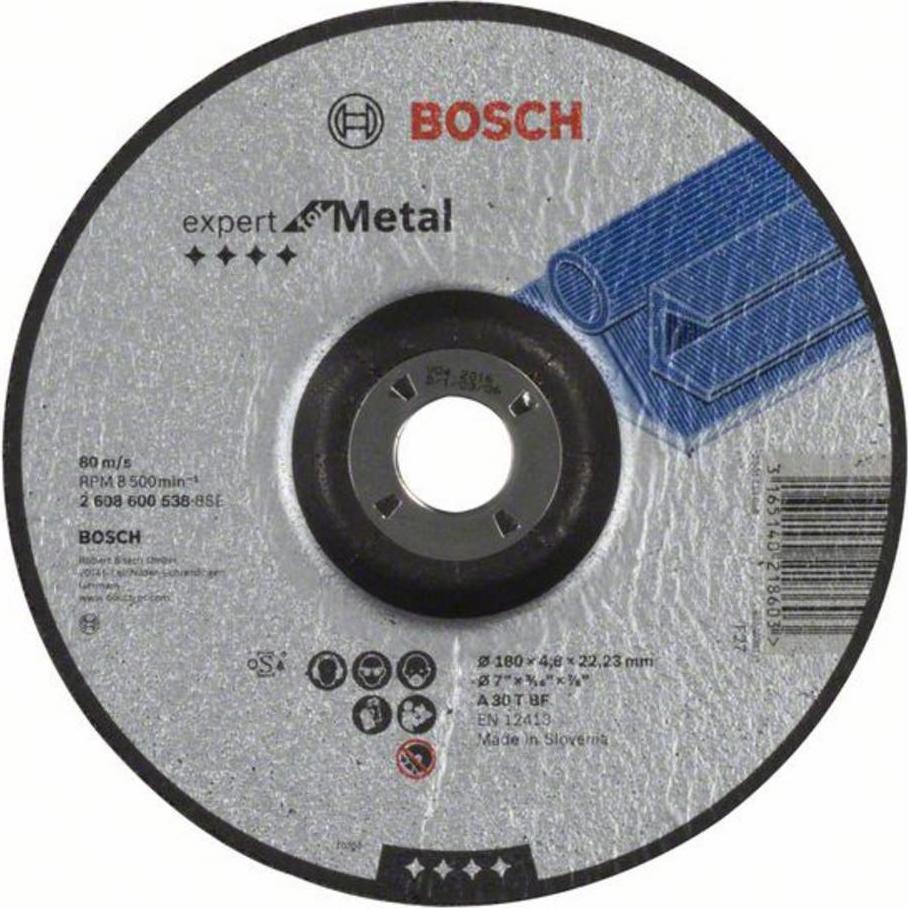 Bosch Professional Zubehör, Schleifmittel, PRO Metal Schruppscheibe, 180 x 4.8 x 22.23 mm