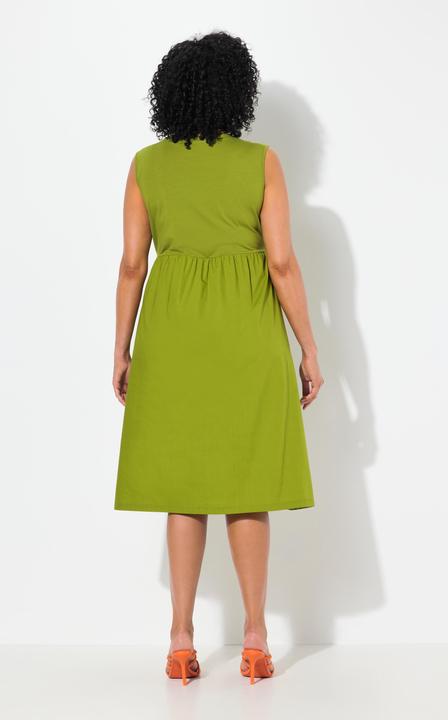 Produktbild Ulla Popken Kleid, Materialmix, A-Linie, Rundhals, ärmellos (62)
