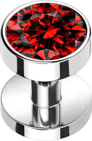 Immagine prodotto Star Piercing Skin Diver argento con cristallo rosso (Titanio, senza ottone)