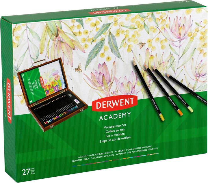 Immagine prodotto Derwent Astuccio per pastelli Academy in legno, 27 pezzi (Multicolore, 27 x)