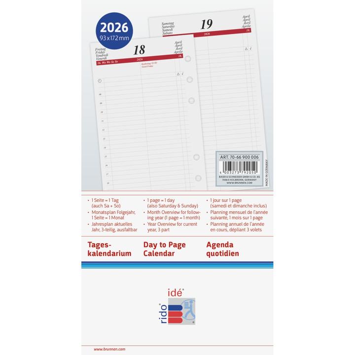 Image du produit Idé Contenu annuel TIMING (A6, 1 jour / 1 page)