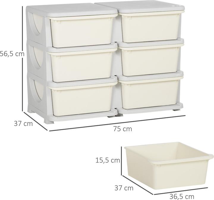 Actual product image Homcom Children's drawer unit with rounded edges