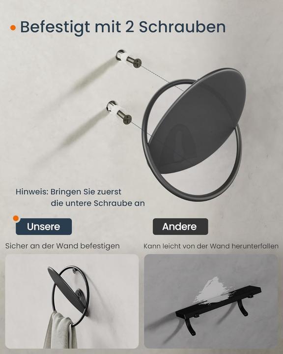 Immagine prodotto Songmics Garderobenhaken Kleiderhaken 4er Set Schwarz