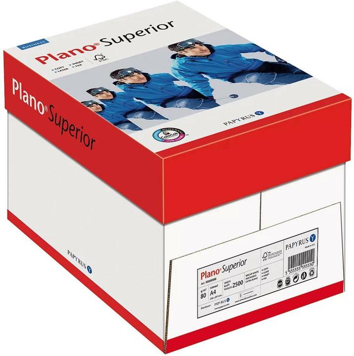 Image du produit Plano Kopierpapier Superior A4, Weiss, 80 g/m², 2500 Blatt (A4, 2500 feuilles, 80 g/m²)