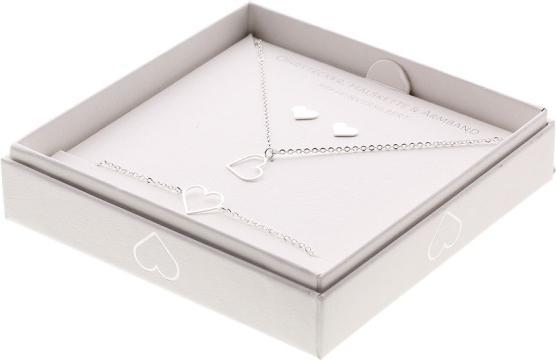 Image du produit Crystals Set cadeau - collier-bracelet-boucles d'oreilles - argenté fin - coeur