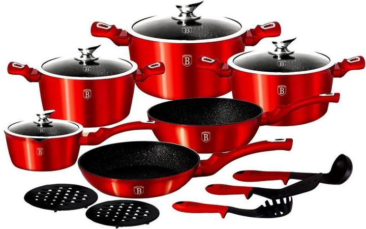 Actual product image BerlingerHaus Marble-coated cookware set 15 pieces (Pot, Cast aluminium)