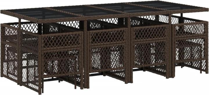 Immagine prodotto VidaXL Mobili da giardino set da pranzo set da giardino gruppo di sedute 13 pezzi in poly rattan marrone (106 cm)