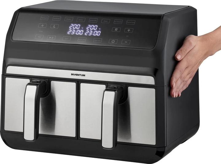 Produktbild Inventum GF800HLD - Dubbele airfryer - Heteluchtfriteuse - Inhoud 2 x 4 liter - Zwart/RVS