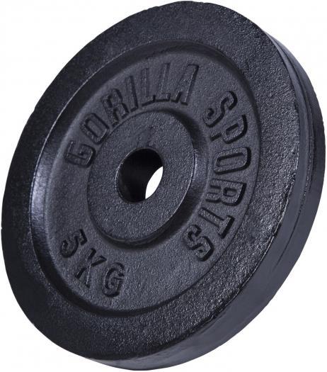 Actual product image Gorilla Sports Cast Iron Weight Plate Black 1,25-15 KG (1 x 5 kg)