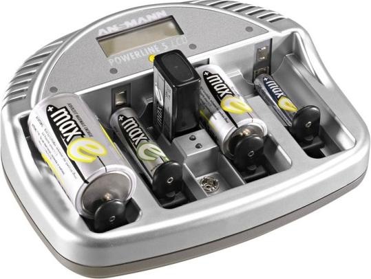Produktbild Ansmann Powerline 5 LCD, Ladegerät mit LCD Display (1 Stk., AAA, C, AA, D, Ladegerät ohne Akku)