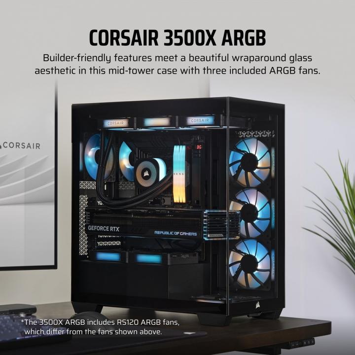 Immagine prodotto Corsair Case iCUE 3500X RGB Midi TG nero BTF+ZERO (Mini-ITX, mATX, E-ATX, ATX)