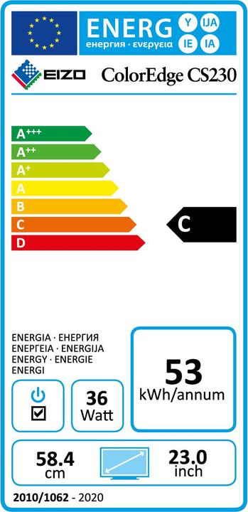 Energie-Label Eizo ColorEdge CS230-BK (1920 x 1080 Pixel, 23")