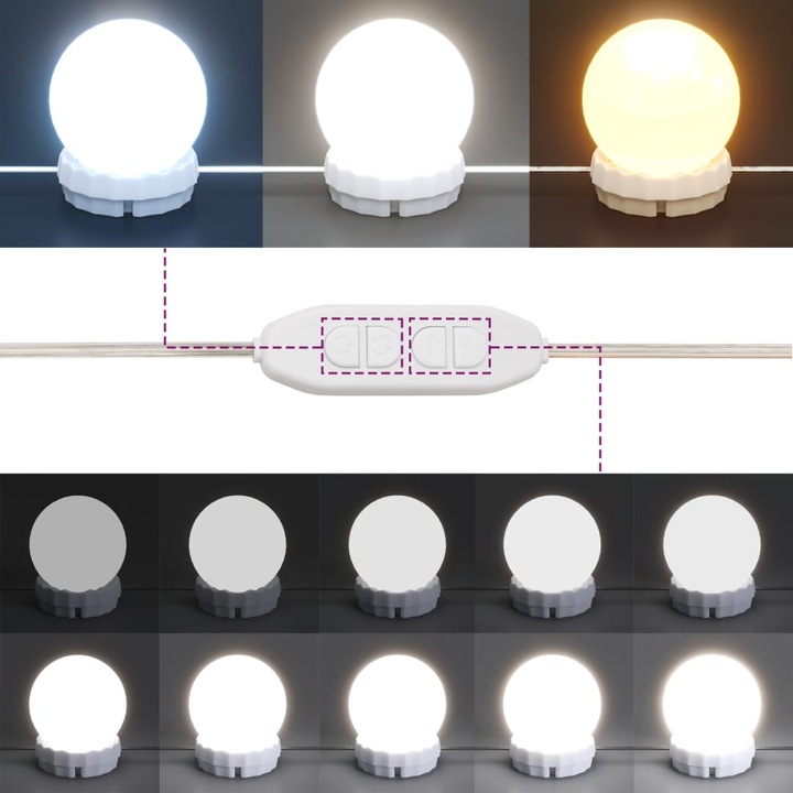 Actual product image VidaXL Spiegelschrank mit LED Schwarz 76x15x55 cm,Farbe (76 x 15 x 55 cm)
