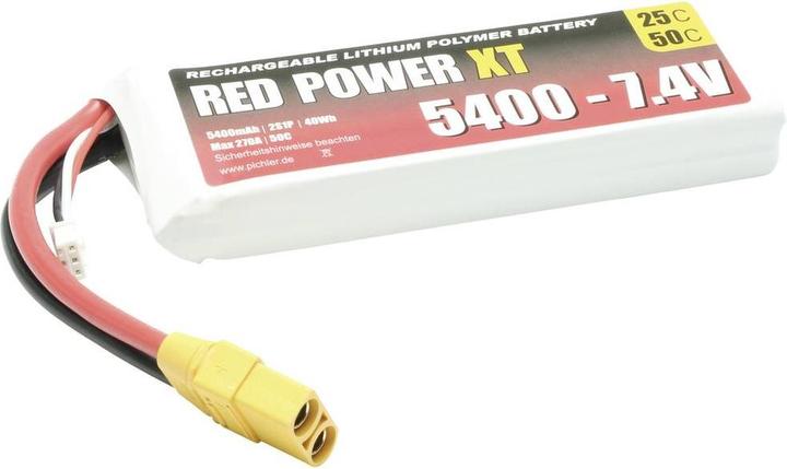 Image du produit Red Power Modellbau-Akkupack LiPo 7.4 V 5400 mAh 25 C Softcase XT90 (7.40 V, 5400 mAh)