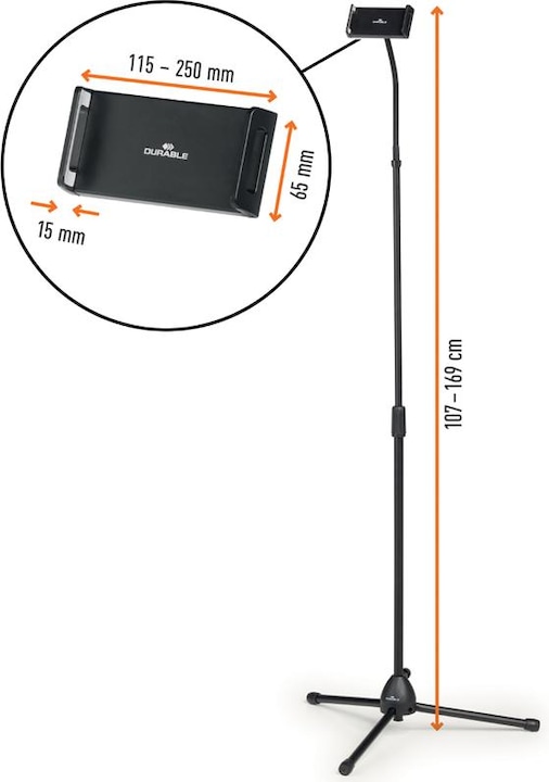 Produktbild Durable Tablethalterung TWIST COMBI schwarz Bodenständer