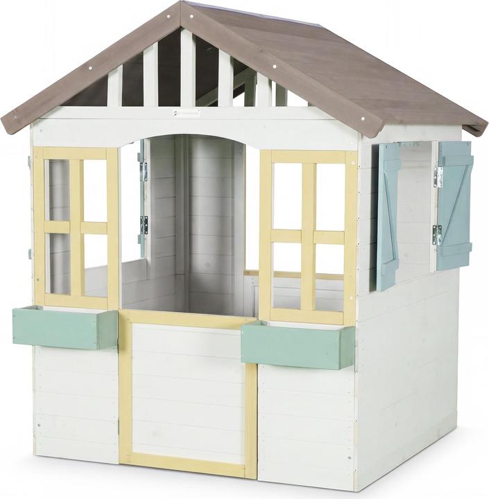 Wondermake ® Design Kinder-Gartenbank aus Holz wetterfest mit Textil-Abdeckung und Lehne, 2-Sitzer Ki