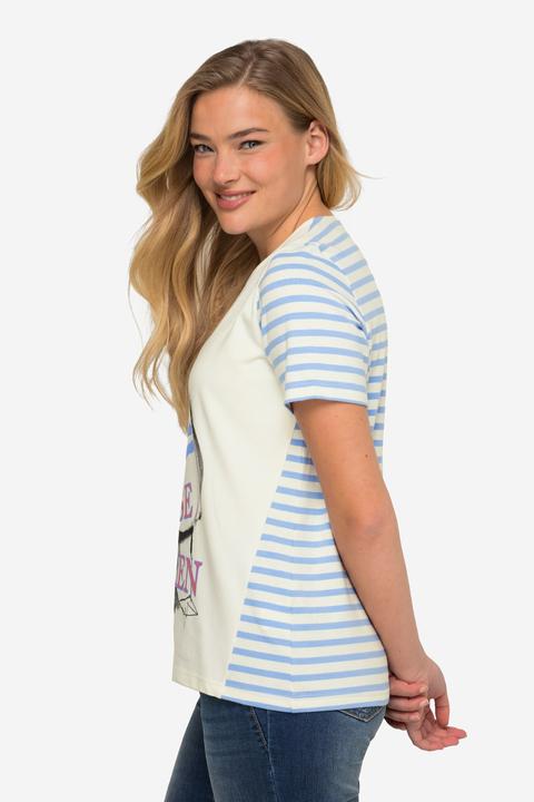 Immagine prodotto Laurasøn T-Shirt, Möve mit Schriftzug, geringelter Rücken, Halbarm (XL)