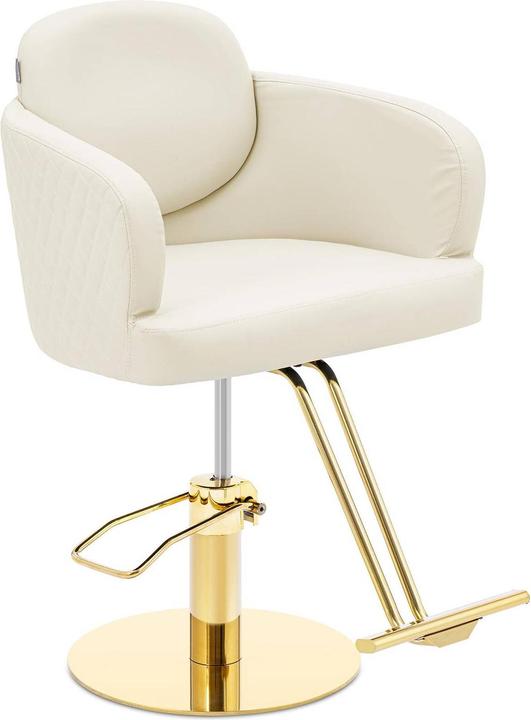 Physa Salon Chair with Footrest - 870 - 1020 mm - 200 kg - cream / gold