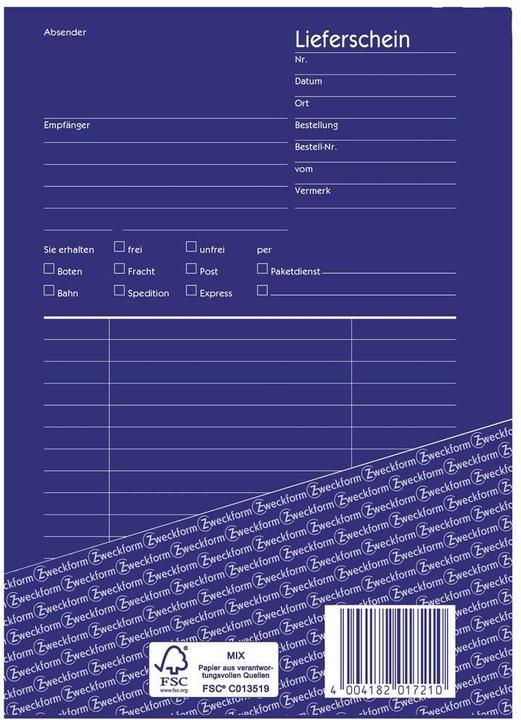 Produktbild Avery Formularbuch "Liefer-/Empfangsschein", 4+1 (40 x)