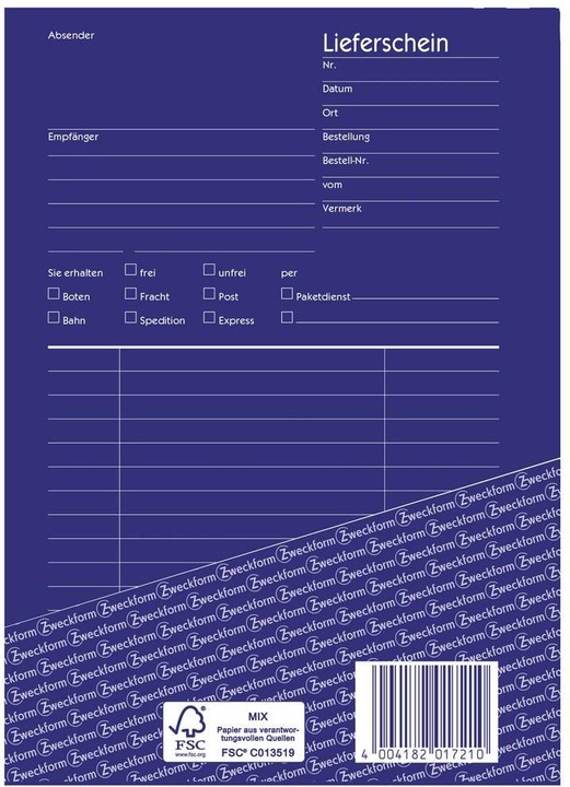 Produktbild Avery Formularbuch "Liefer-/Empfangsschein", 4+1 (40 x)