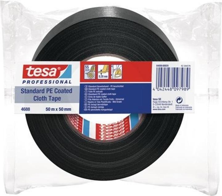 Image du produit tesa Ruban tissé band® Standard 4688 noir longueur 50 m largeur 50 mm (50 mm)