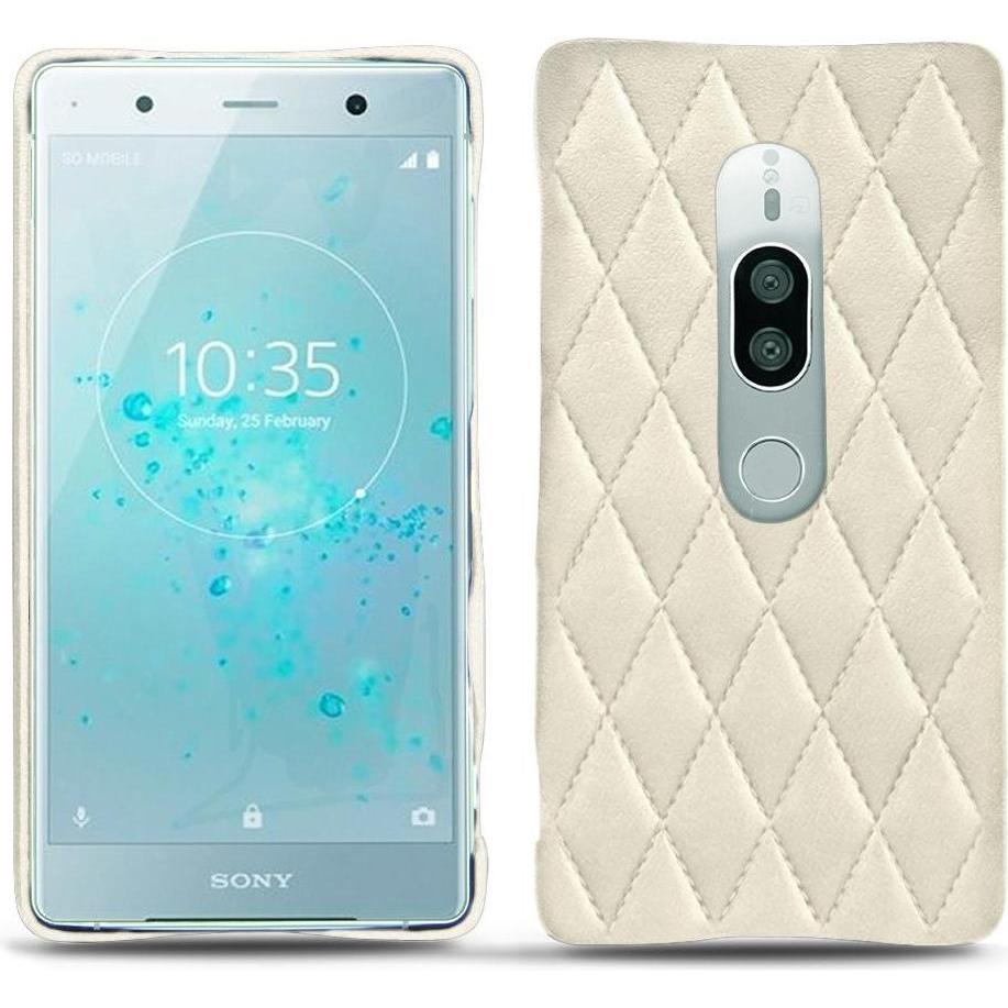 Noreve Lederschutzhülle (Sony Xperia XZ2 Premium), Smartphone Hülle, Weiss