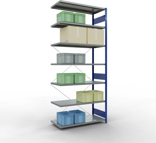Produktbild Schulte Lagertechnik Stecksystem Anbauregal MULTIplus250 mit Kreuzstrebe