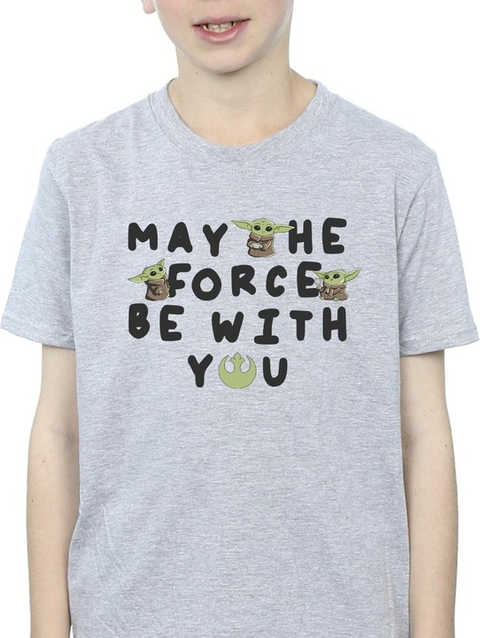 Immagine prodotto Star Wars The Mandalorian Grogu May The Force Be With You Maglietta Ragazzi (152, 158)