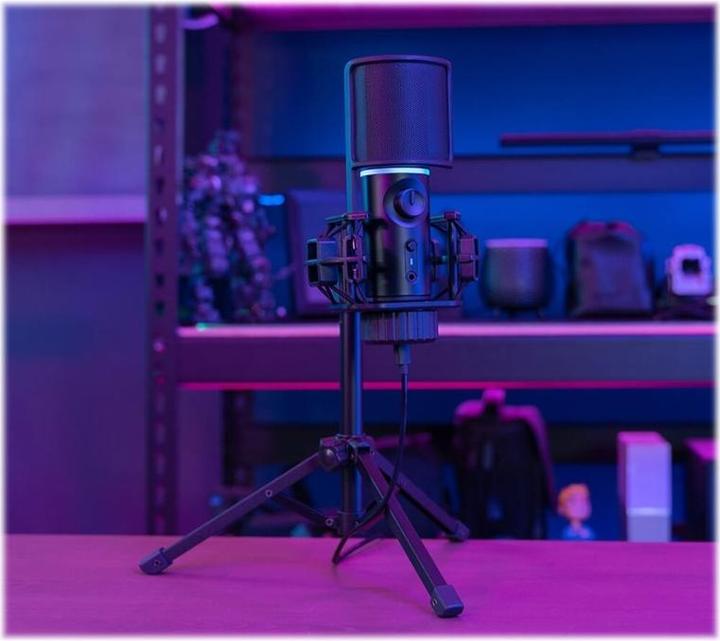 Actual product image Streamplify MIC RGB Microphone, USB-A, black - incl. tribrach