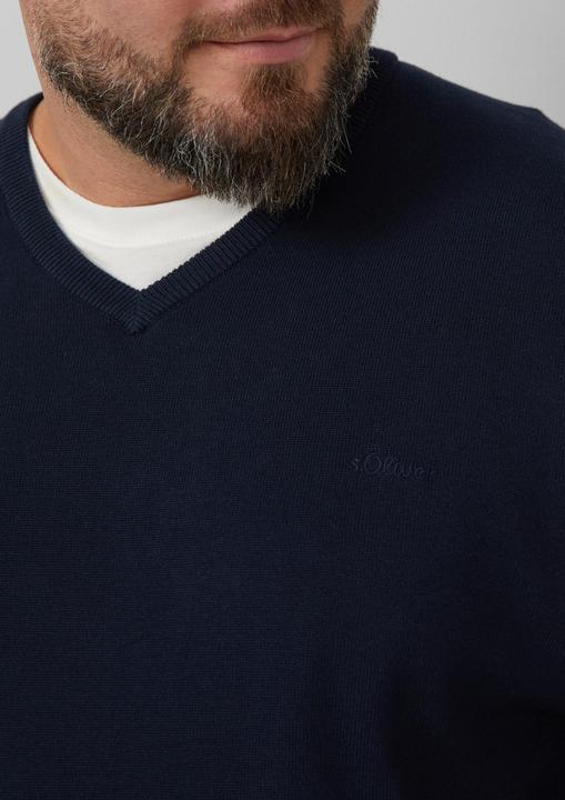 Produktbild S.Oliver Strickpullover Strickpullover mit Logo-Stickerei (4XL)