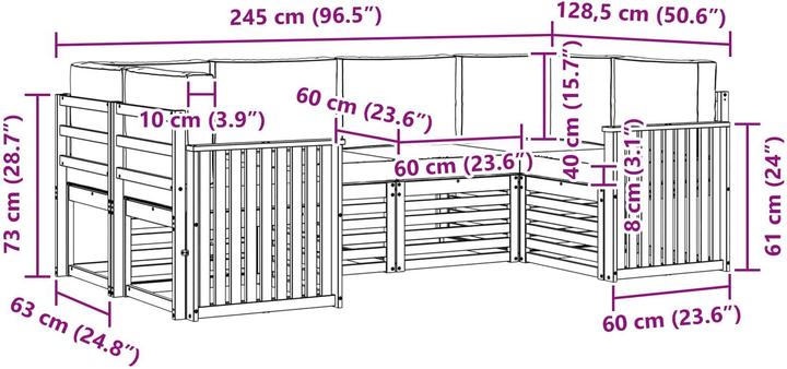 Produktbild vidaXL Outdoor-Sofa