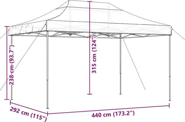 Actual product image vidaXL Party-Zelt (292 cm, 440 cm)