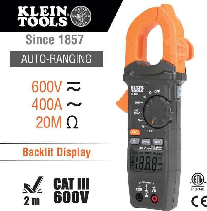 Image du produit Klein Tools Pince ampèremétrique - numérique (CAT III 600V)