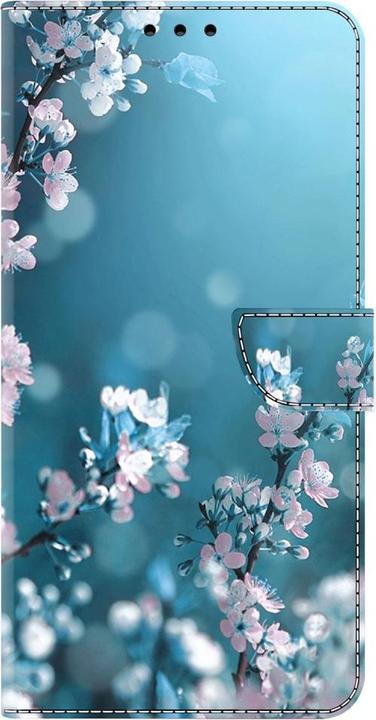 Produktbild Art iPhone 15 Buch Etui Tasche mit Kartenfach Blüten (Apple iPhone 15)