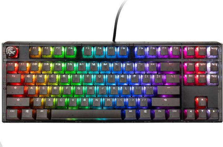 Actual product image Ducky One 3 Aura Black TKL Gaming Keyboard, RGB LED - MX-Speed-Silver (US) (US, Cable)