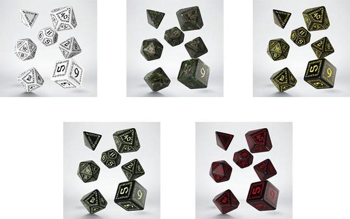 Actual product image Q Workshop SRUN06 - Runic schwarz & Rot Würfelset (7)