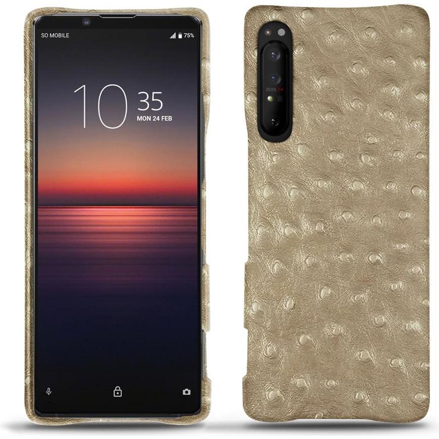 Noreve Lederschutzhülle (Sony Xperia 1 II), Smartphone Hülle, Beige