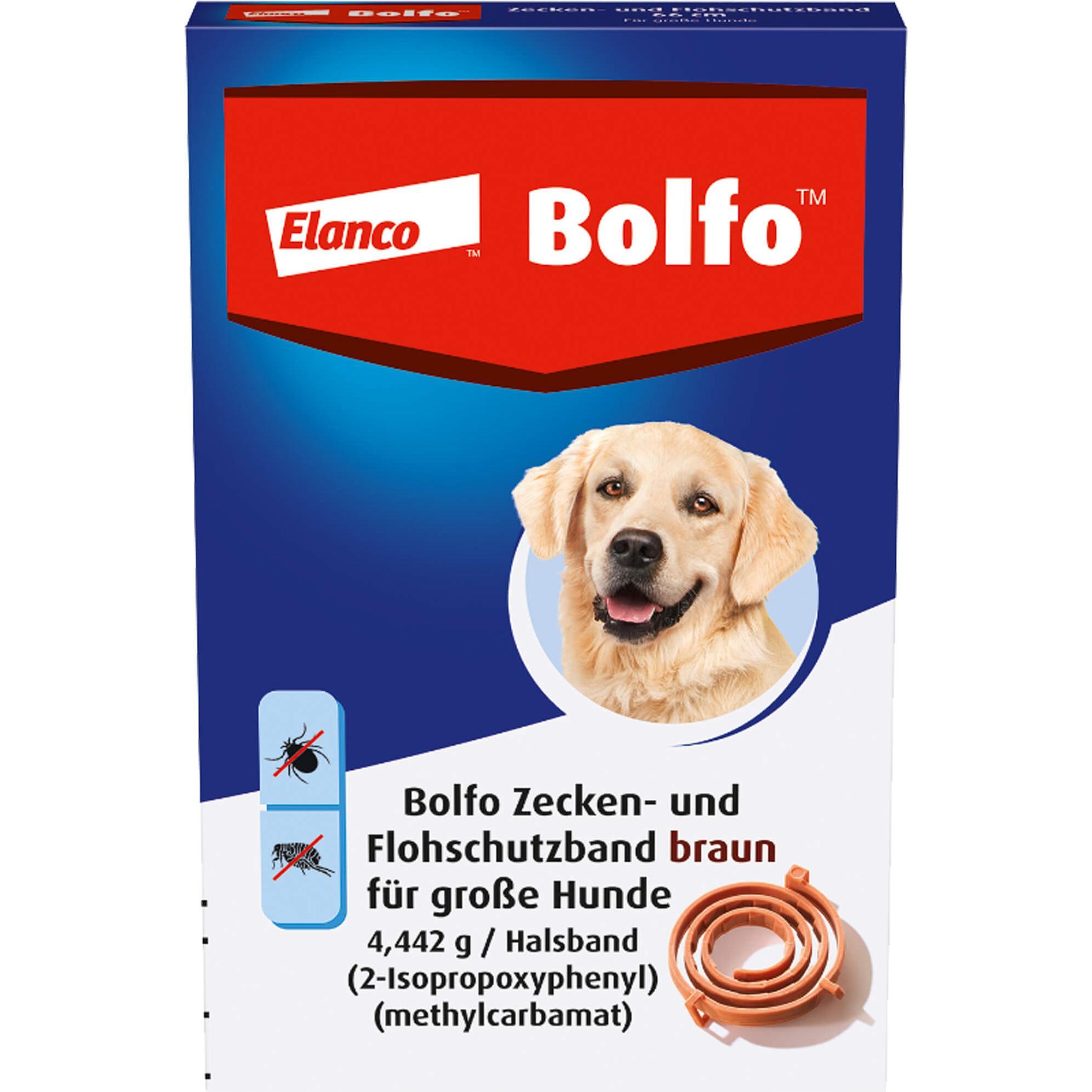 Bayer Bolfo Zecken- und Flohschutzband braun für grosse Hunde, 1 St. Packung (Hund), Tierpflegemittel