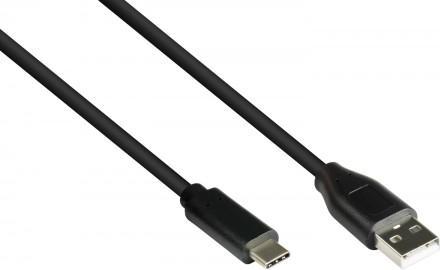 Actual product image Good Connections Connecting cable USB 2.0, USB-C™ male to USB 2.0 A male, CU, black, 1m, ® (1 m, USB 2.0)
