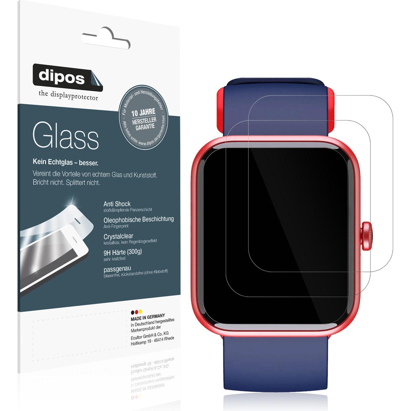Dipos Displayschutz Anti-Shock, Smartwatch Schutzfolie, Transparent