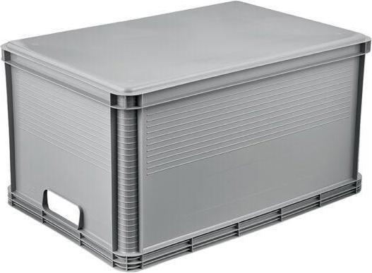Actual product image keeeper Storage box ""robert"", 64 litres, nordic-grey Load capacity: 30 kg, food-safe, acid- and (60 x 40 x 32 cm, 64 l)