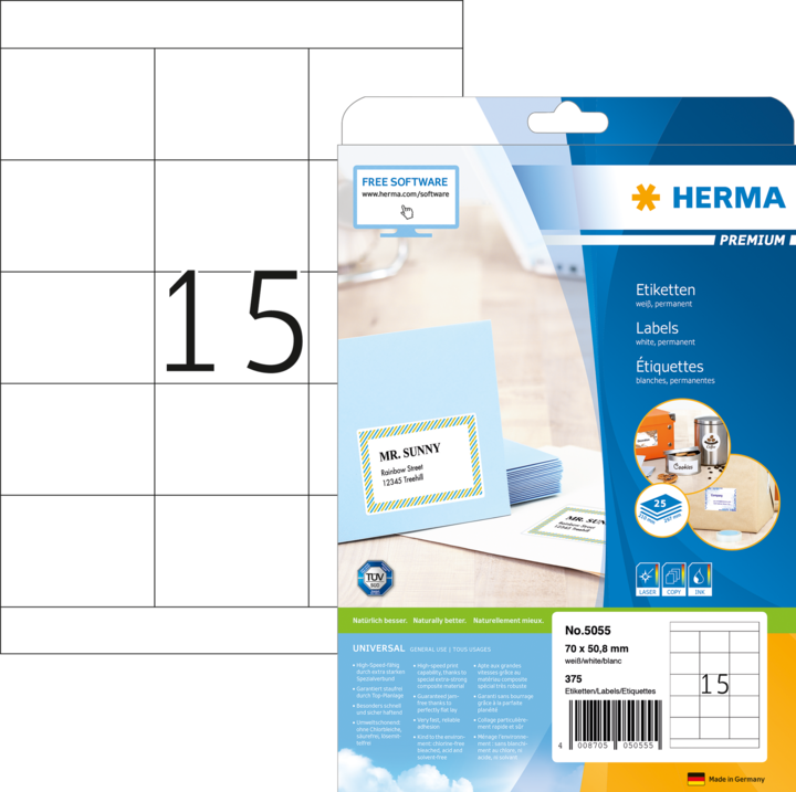 Produktbild Herma Universal Etiketten A4