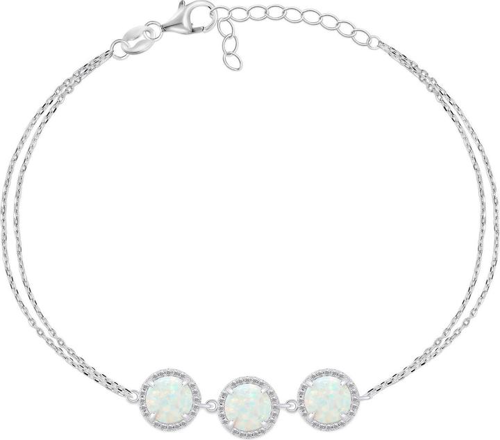 Produktbild Brilio Silver - Charming silver bracelet with synthetic opals BRC71W